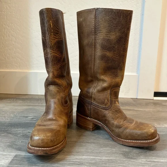 Frye Brown Leather Boots - Picture 1 of 9